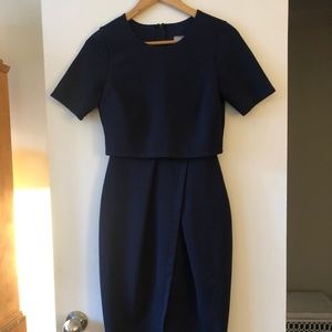 Navy ASOS Wiggle Midi Dress